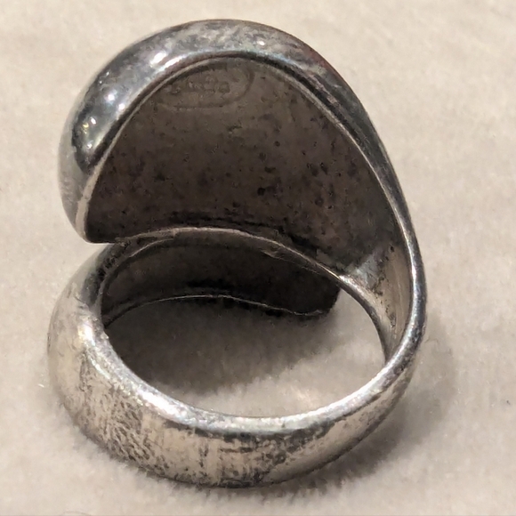 Vintage Silver modernist spiralling amphora Dome Ring approx Size 6 - Picture 7 of 16